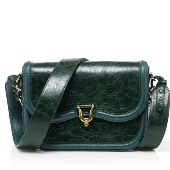 Claris Virot Handbags - Claris Virot Jade Green Leather Manon Bag
